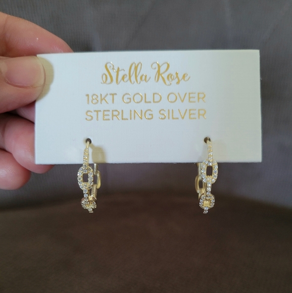 ✨️HP✨️Stella Rose🌹Gold💛 Chain🔗 Link Hoop Earrings - Picture 11 of 14